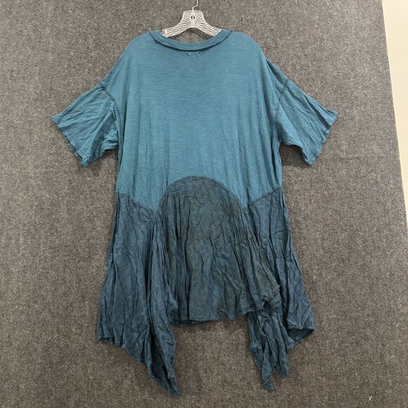Free People Jerry Lounge Dress Women's Medium Teal Blue Graphic Oversized - Picture 6 of 8